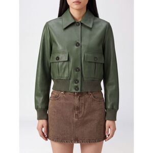 Valstar Women Valstar Shirt-Style Leather Bomber Jacket With Classic Collar